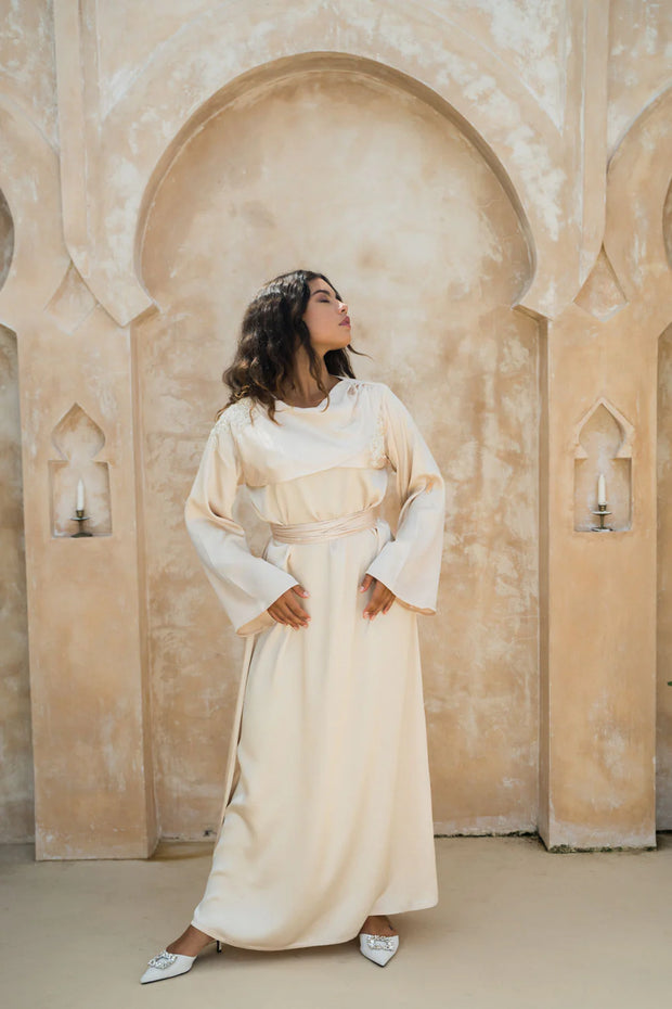 Amara Satin Maxi Dress - Ivory