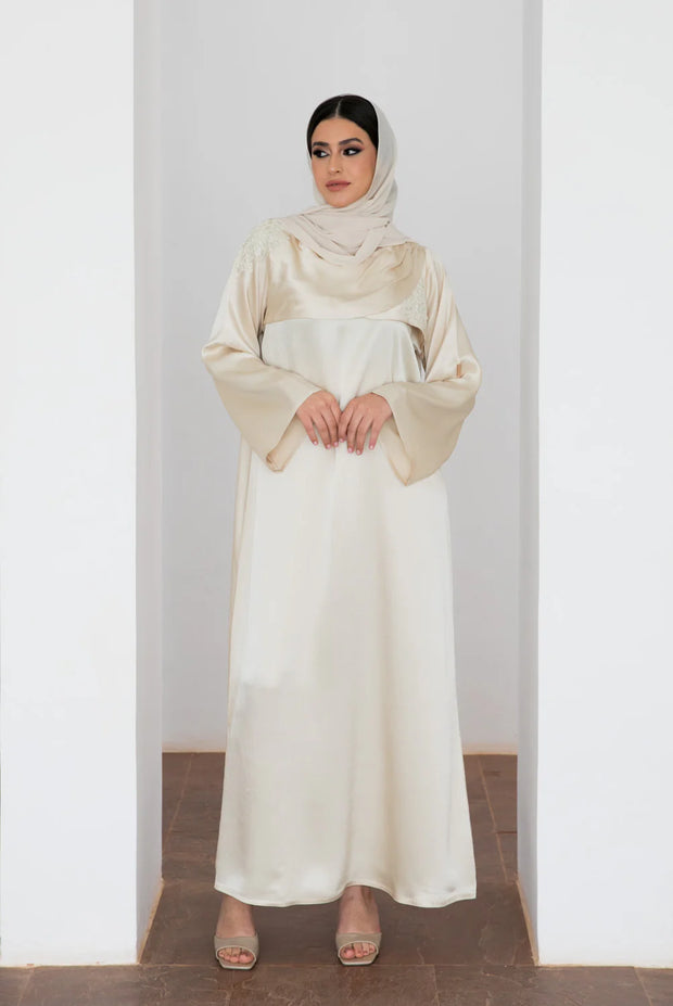 Amara Satin Maxi Dress - Ivory