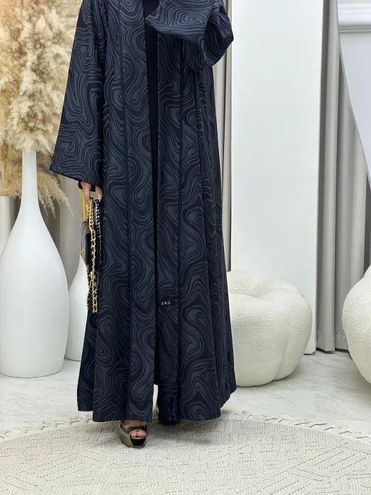 Elara Luxe Abaya - Midnight