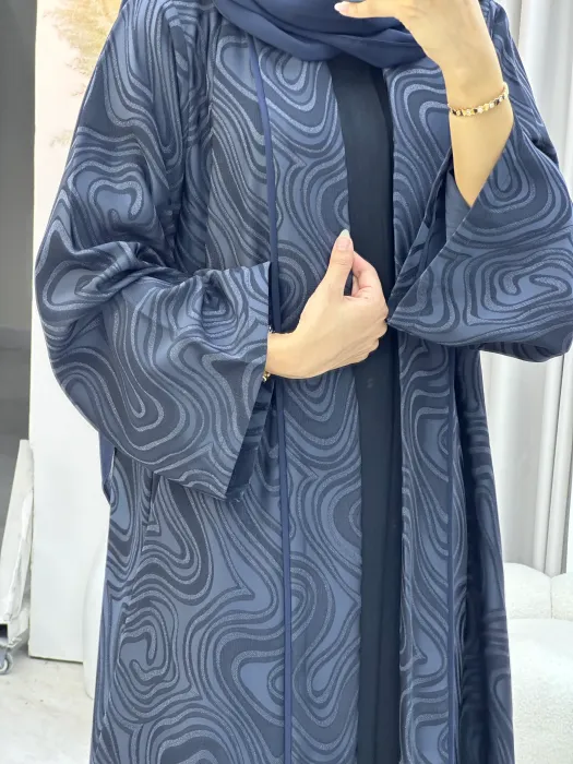 Elara Luxe Abaya - Midnight