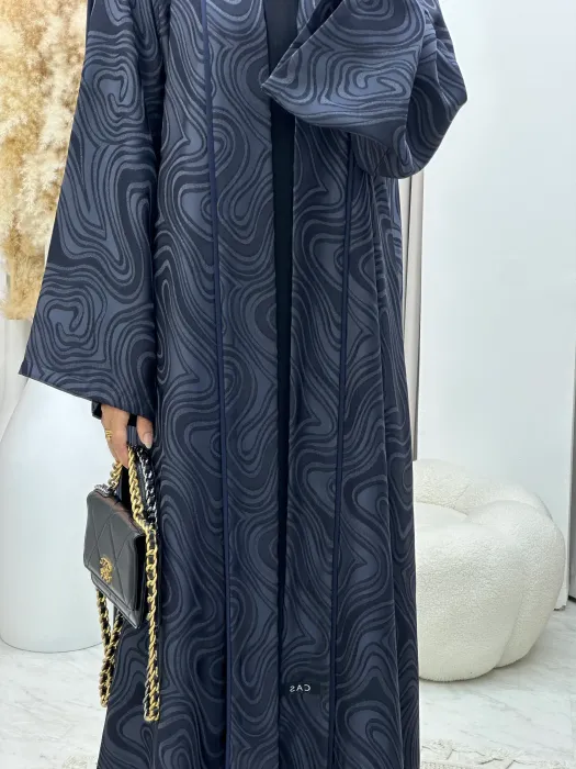 Elara Luxe Abaya - Midnight