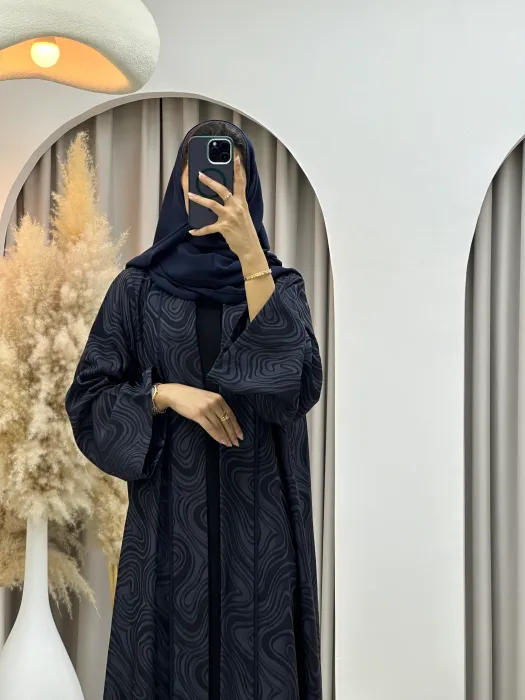 Elara Luxe Abaya - Midnight