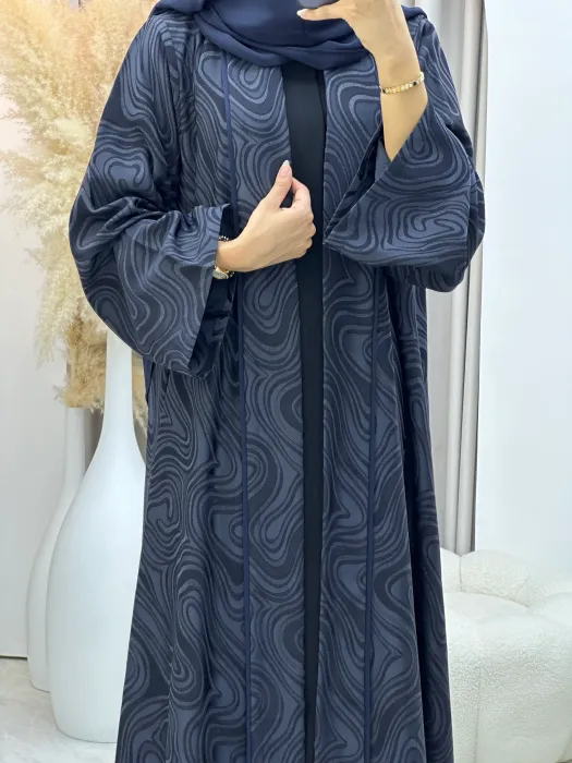 Elara Luxe Abaya - Midnight