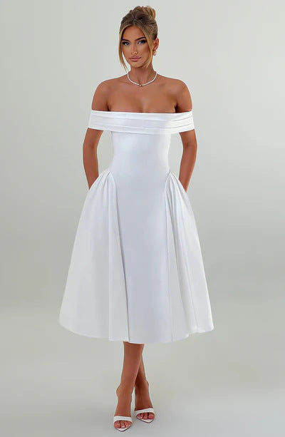 Gabrielle Midi Dress - Ivory