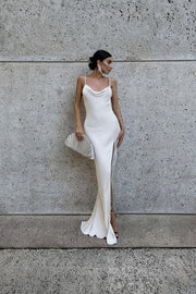 White Draped Maxi Dress