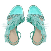 Aqua Feather Banquet High Heel