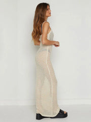 Knitted Halter Beach Maxi Dress