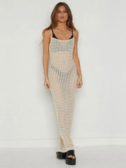 Knitted Halter Beach Maxi Dress