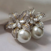 Flower Imitation Pearl Earrings