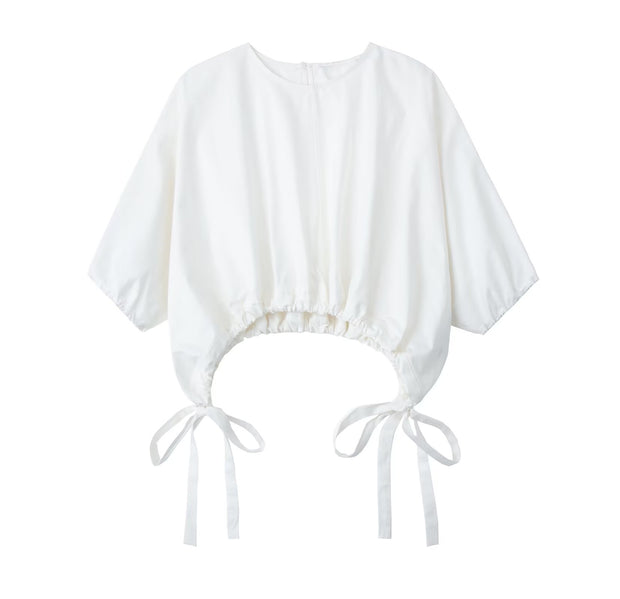 Bow Pleat Cropped Top