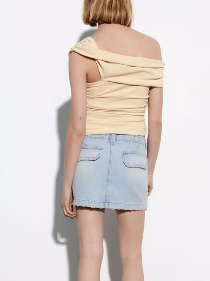 vintage Ruched Crop Top