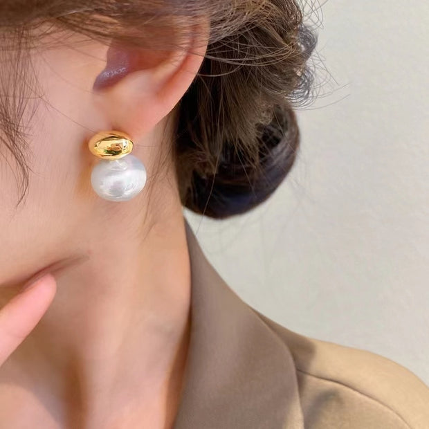 Gold Pearl Earrings