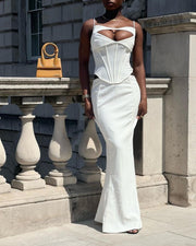 White Corset Maxi Dress