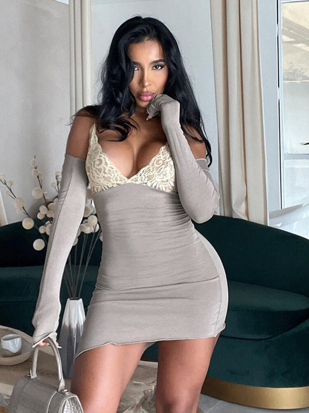 Mesh Patchwork Bodycon Dress