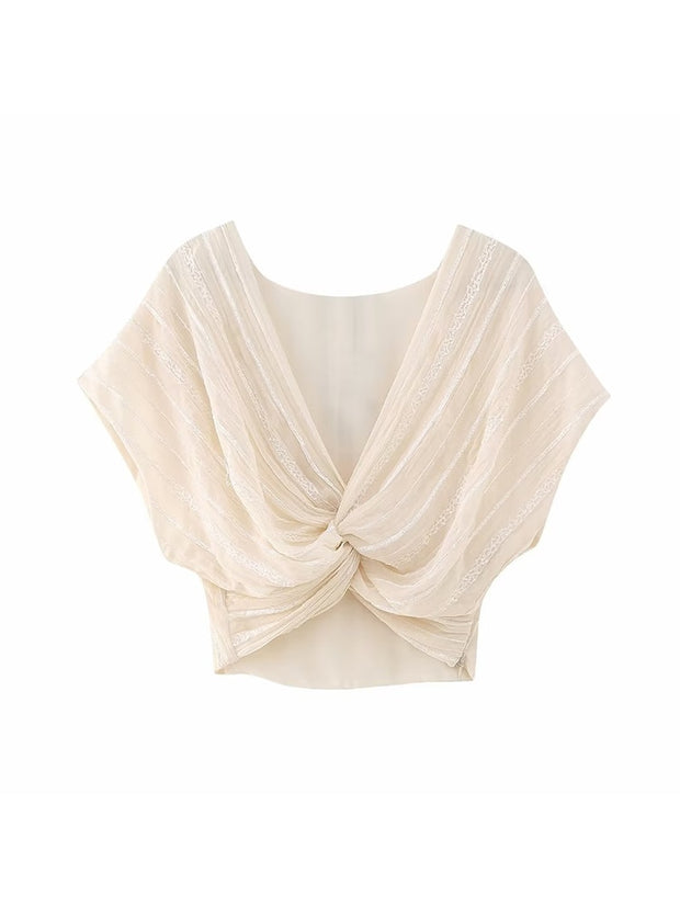 Tulle Wrap Ruched Top