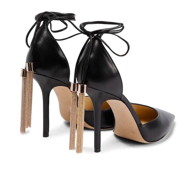 Tassel Cross-tied High Heels