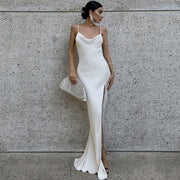 White Draped Maxi Dress