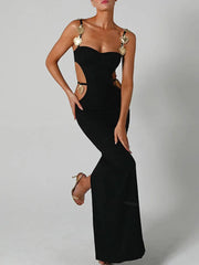 Beaded Contrasting Colors Design Dress