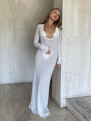 Long Sleeve Beach Maxi Dress